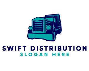 Distribution - Logistics Transport Truck logo design
