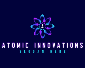 Atomic - Modern Atom Laboratory logo design