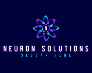 Neuron - Modern Atom Laboratory logo design