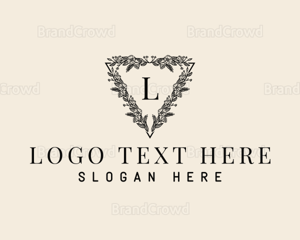 Natural Floral Wreath Logo