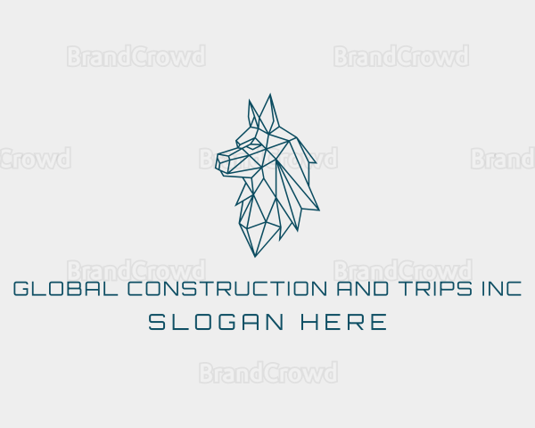 Mosaic Wolf Head Logo