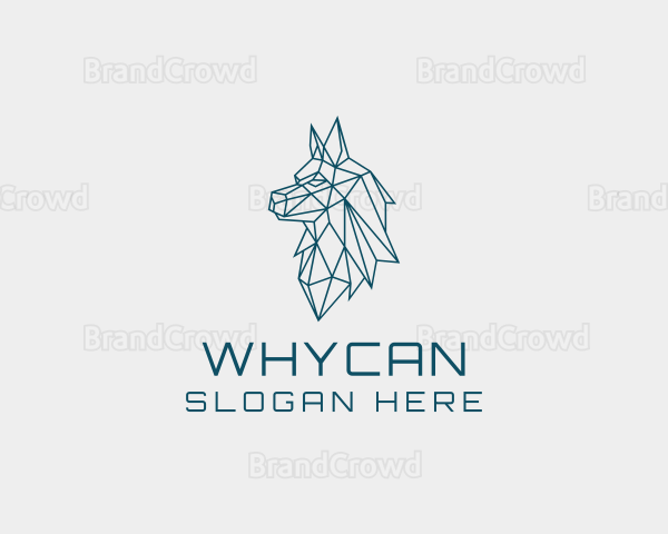 Mosaic Wolf Head Logo