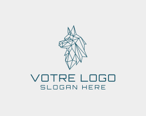 Hound - Mosaic Wolf Head logo design