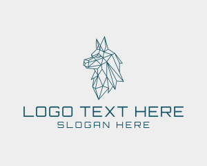 Dog - Mosaic Wolf Head logo design