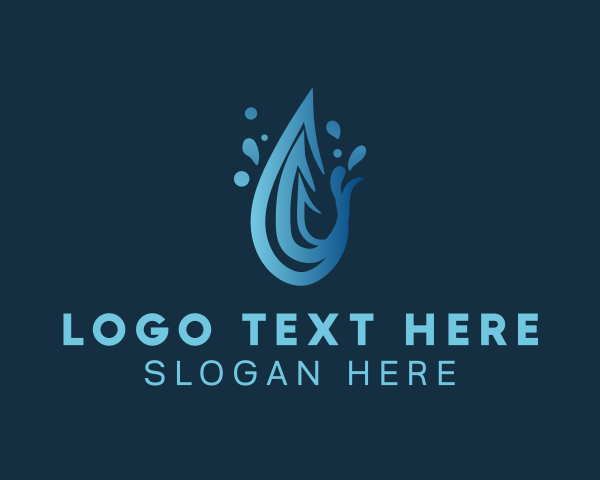 Cleaner - Water Droplet Splash logo design