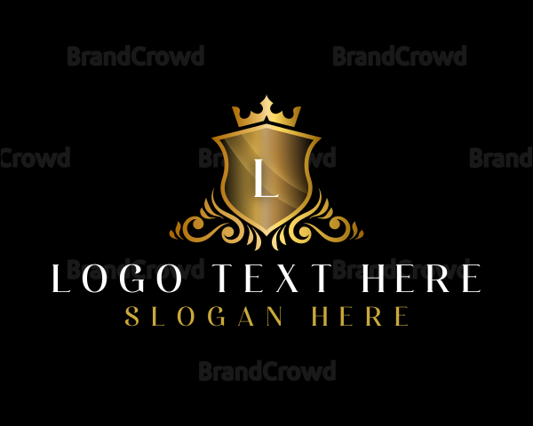 Shield Ornamental Crown Logo