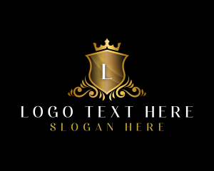 Shield Ornamental Crown logo design