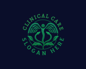 Natural Healthcare Caduceus logo design