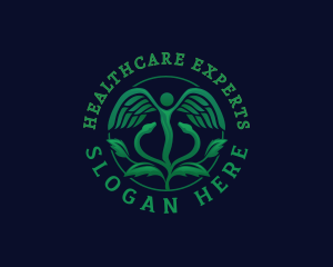 Natural Healthcare Caduceus logo design