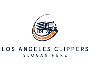 Logistics Truck Road Logo