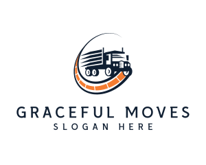 Logistics Truck Road logo design