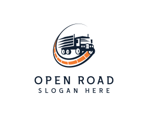 Logistics Truck Road logo design