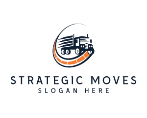 Logistics Truck Road logo design