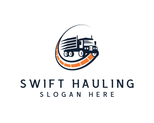 Hauling - Logistics Truck Road logo design