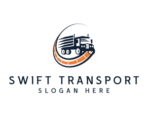 Logistics Truck Road logo design