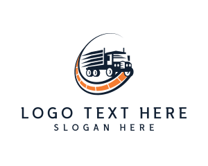 Logistics Truck Road Logo