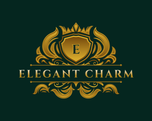 Elegant Crown Shield logo design