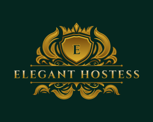 Elegant Crown Shield logo design