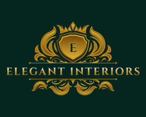 Elegant Crown Shield logo design