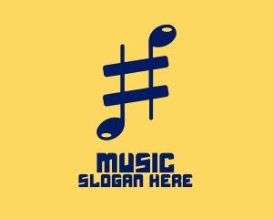Musical Note Sharp logo design