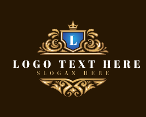 King - Luxury Crown Shield logo design