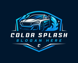 Car Wash Sedan Automotive logo design