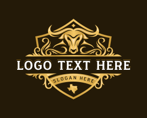 Horned - Bufallo Texas Bison logo design