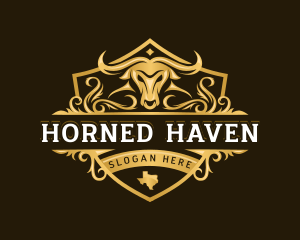 Horned - Bufallo Texas Bison logo design