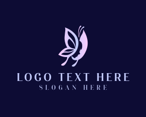 Yoga - Feminine Butterfly Woman logo design