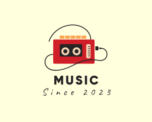 Retro Walkman Music Player logo design