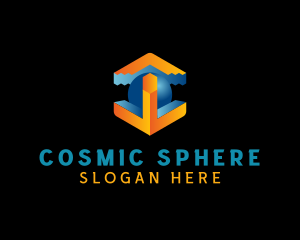 3D Gaming Sphere Cube logo design