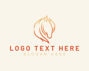 Fire Horse Animal Logo