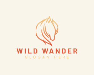 Fire Horse Animal logo design