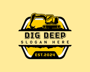 Digging Industrial Excavator logo design