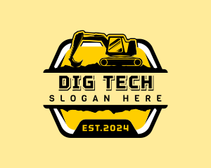 Digging Industrial Excavator logo design