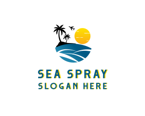 Travel Tourism Beach Resort logo design