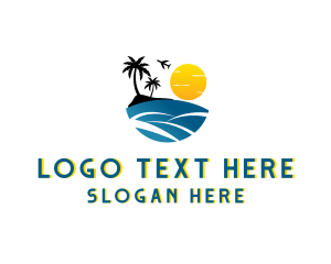 Accomodation - Travel Tourism Beach Resort logo design