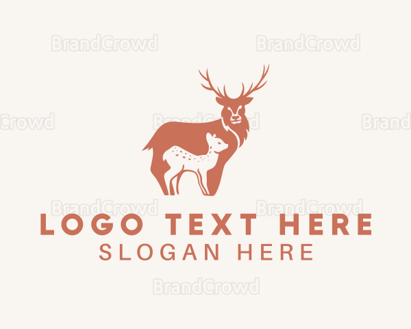 Wildlife Deer & Fawn Logo