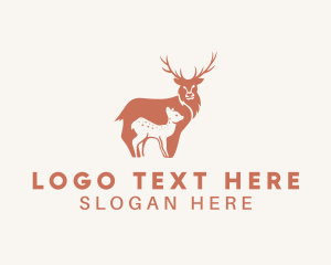 Deer Logo Fawn Logo Pastel Watercolor Logo Rustic Logo -  Hong