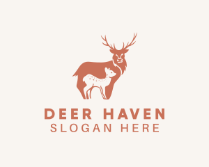 Wildlife Deer & Fawn logo design