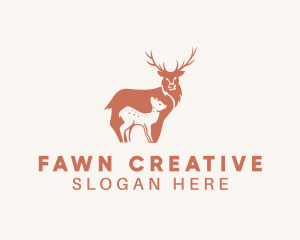 Wildlife Deer & Fawn logo design