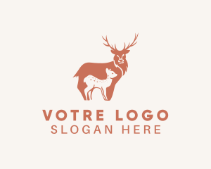 Stag - Wildlife Deer & Fawn logo design