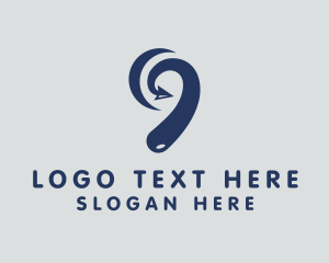 Loop - Arrow Paper Airplane Number 9 logo design