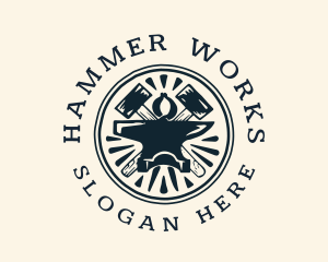 Hammer - Anvil Hammer Metalwork logo design
