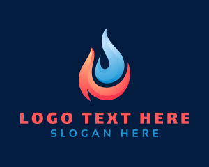 Temperature - Fire Water Element logo design