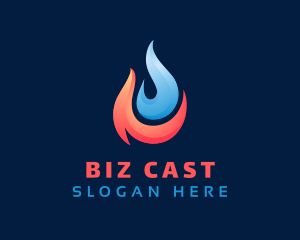 Hot - Fire Water Element logo design