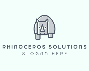 Wild Cartoon Rhino logo design