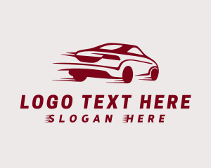 Drag Racing - Red Sedan Racing logo design