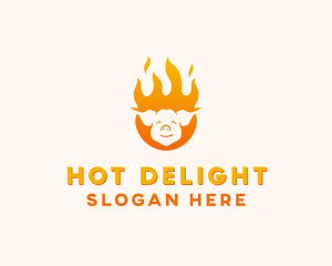 BBQ Pig Rotisserie logo design