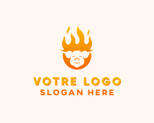 Pig - BBQ Pig Rotisserie logo design